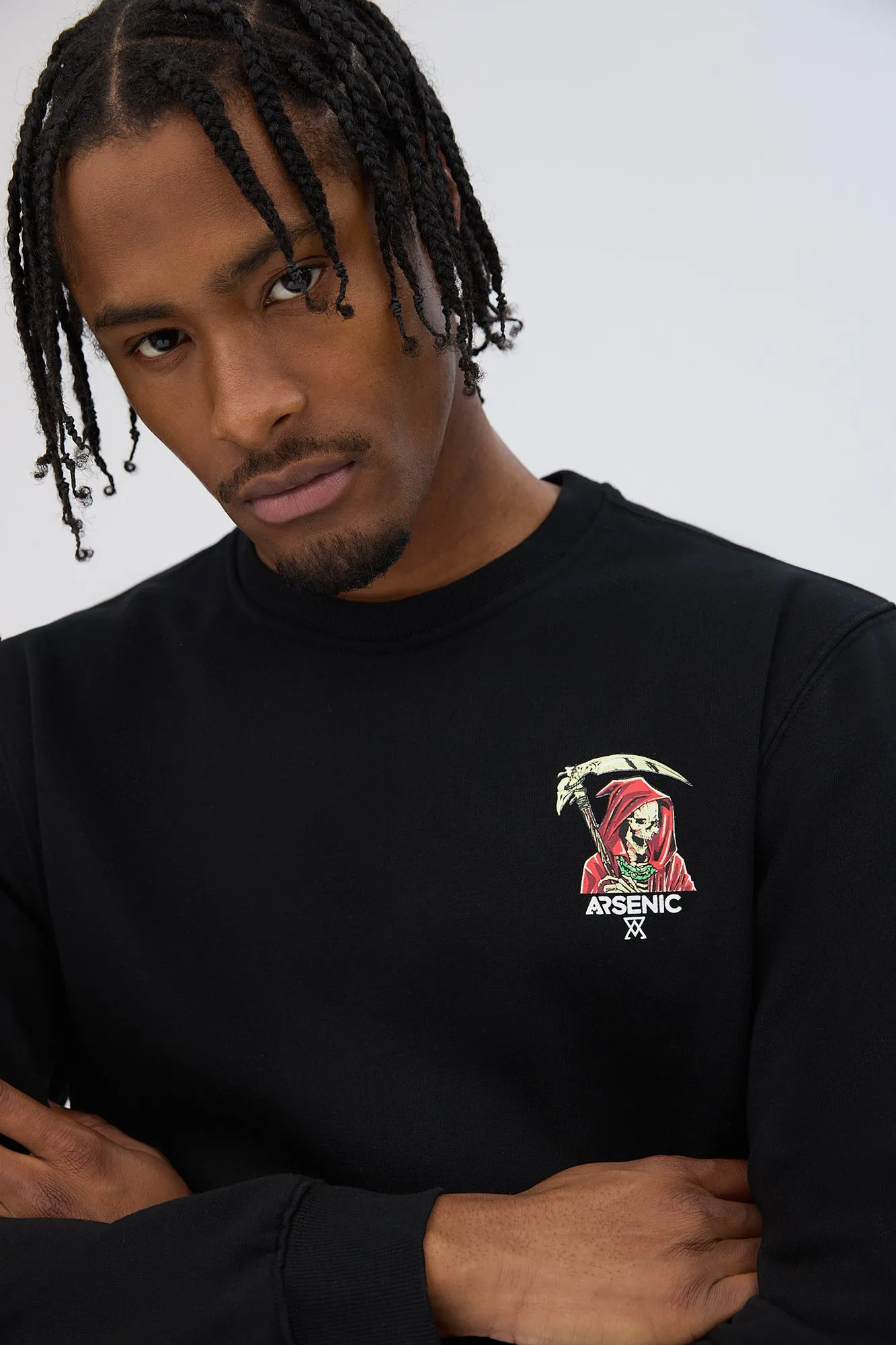 Arsenic Mens Graphic Crewneck Sweatshirt
