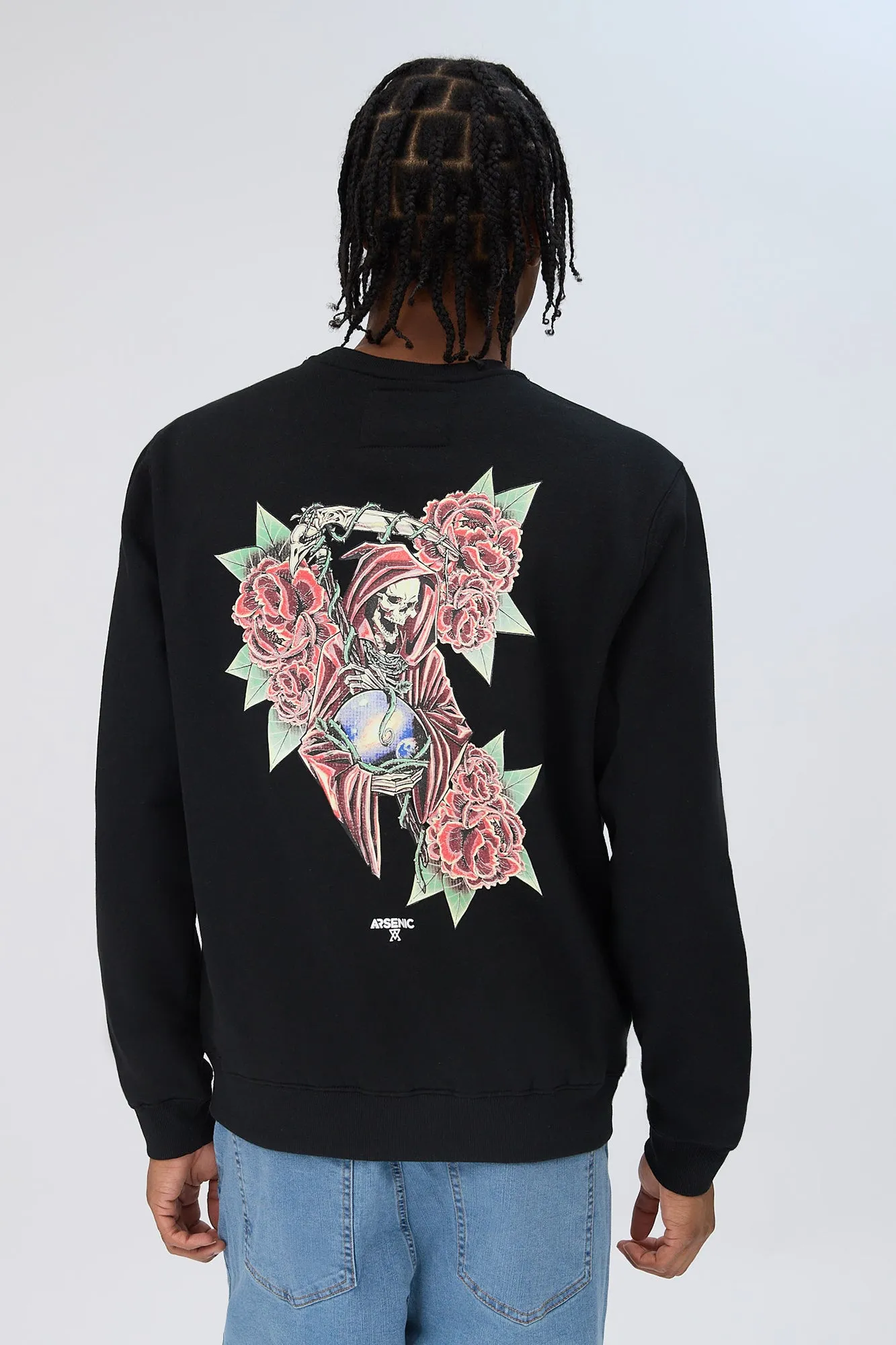 Arsenic Mens Graphic Crewneck Sweatshirt