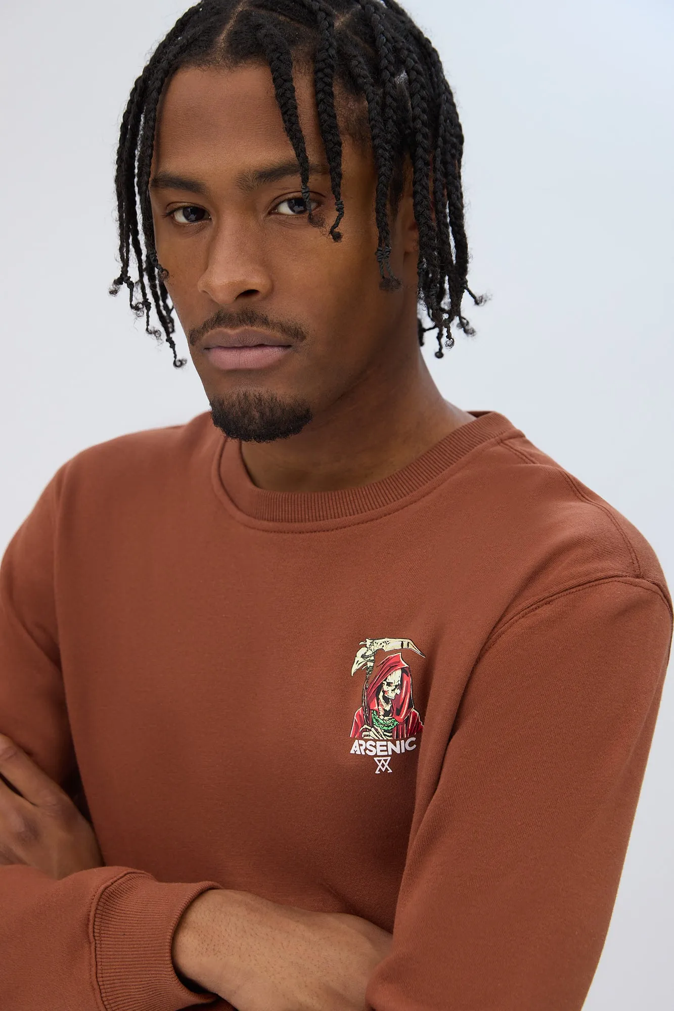 Arsenic Mens Graphic Crewneck Sweatshirt
