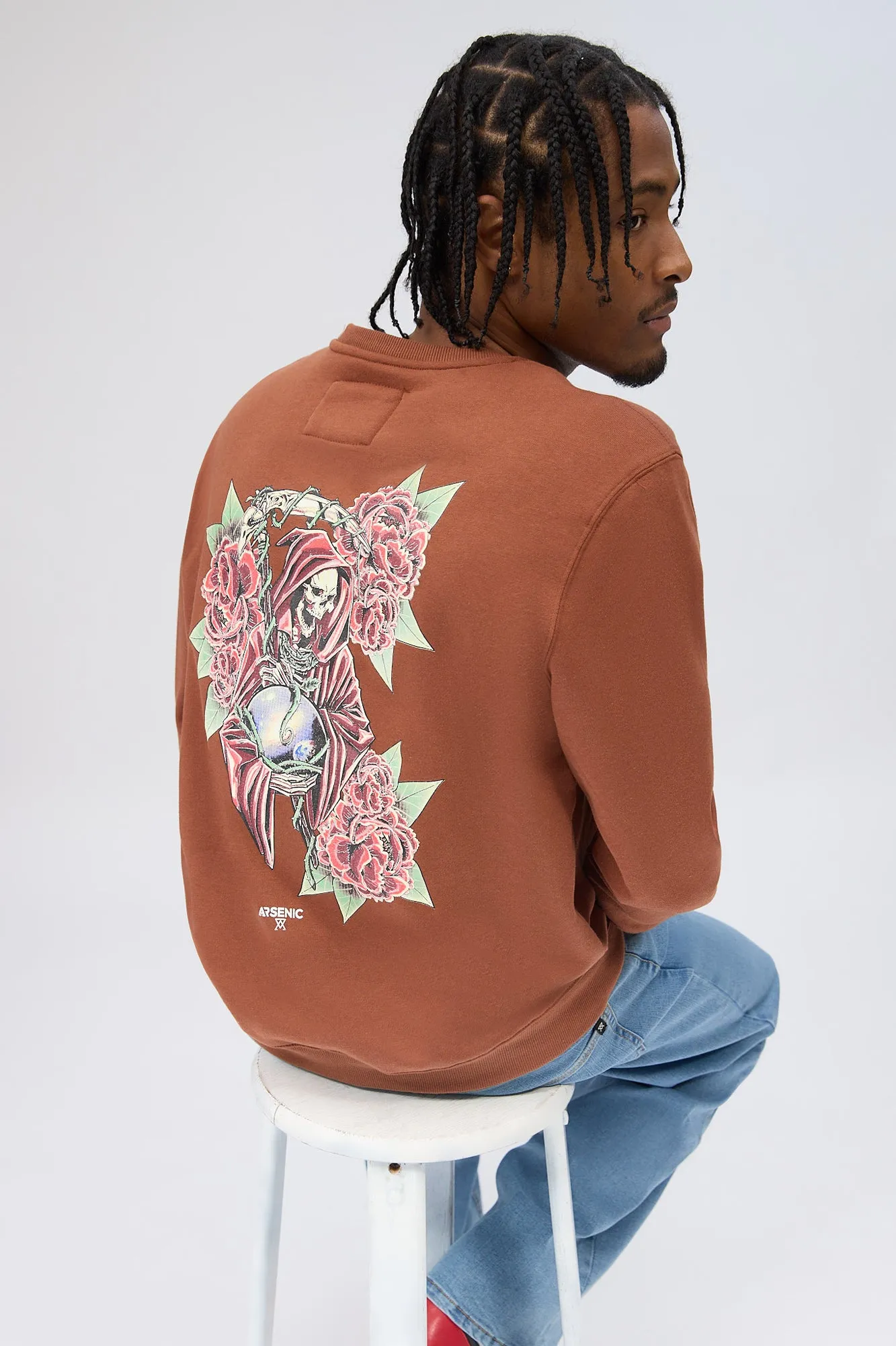 Arsenic Mens Graphic Crewneck Sweatshirt