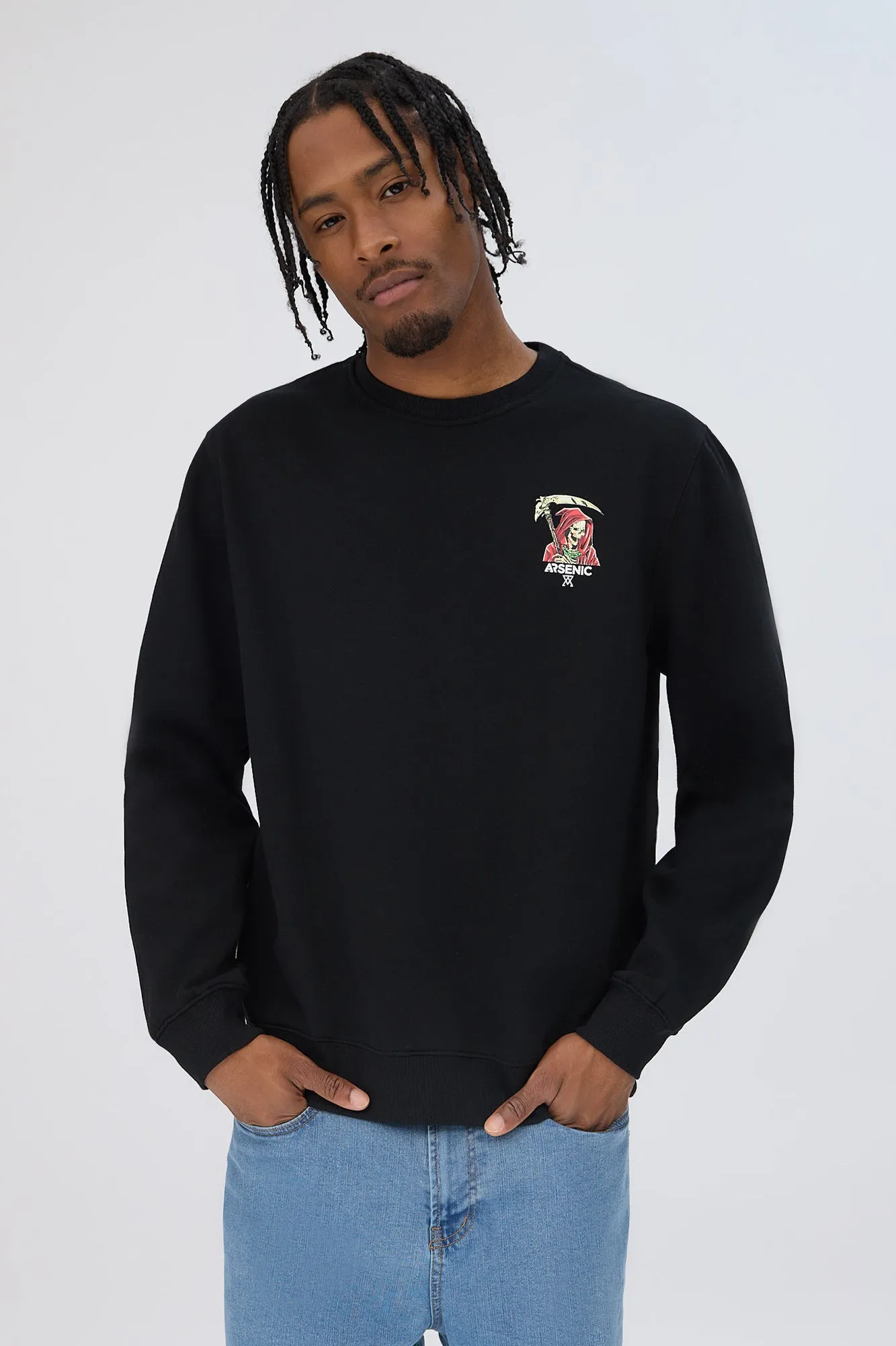 Arsenic Mens Graphic Crewneck Sweatshirt