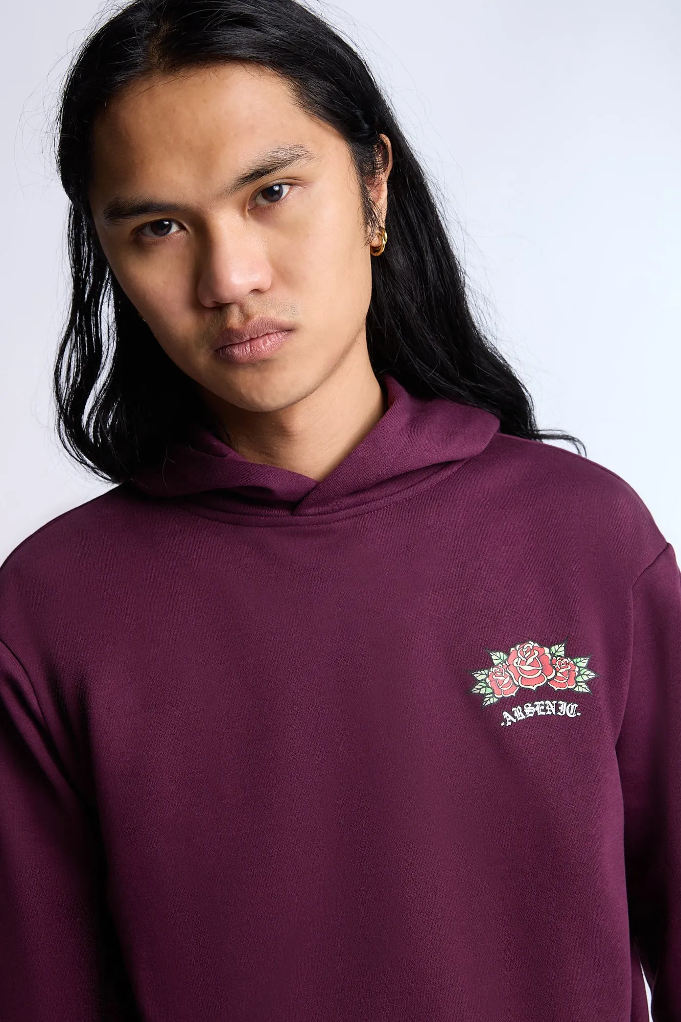Arsenic Mens Rose Graphic Hoodie