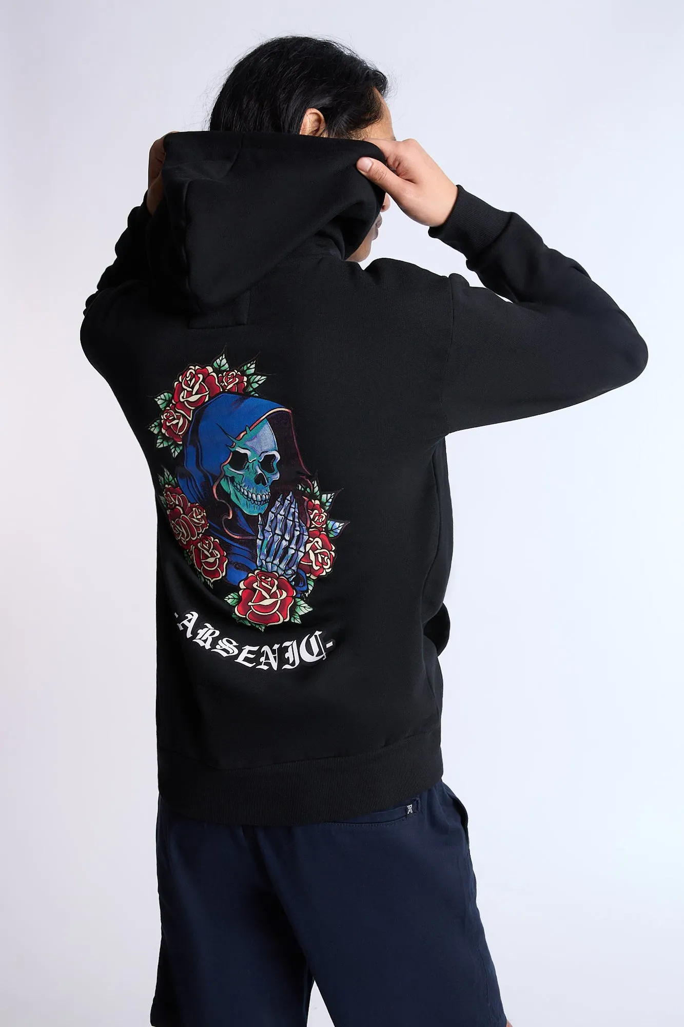Arsenic Mens Rose Graphic Hoodie