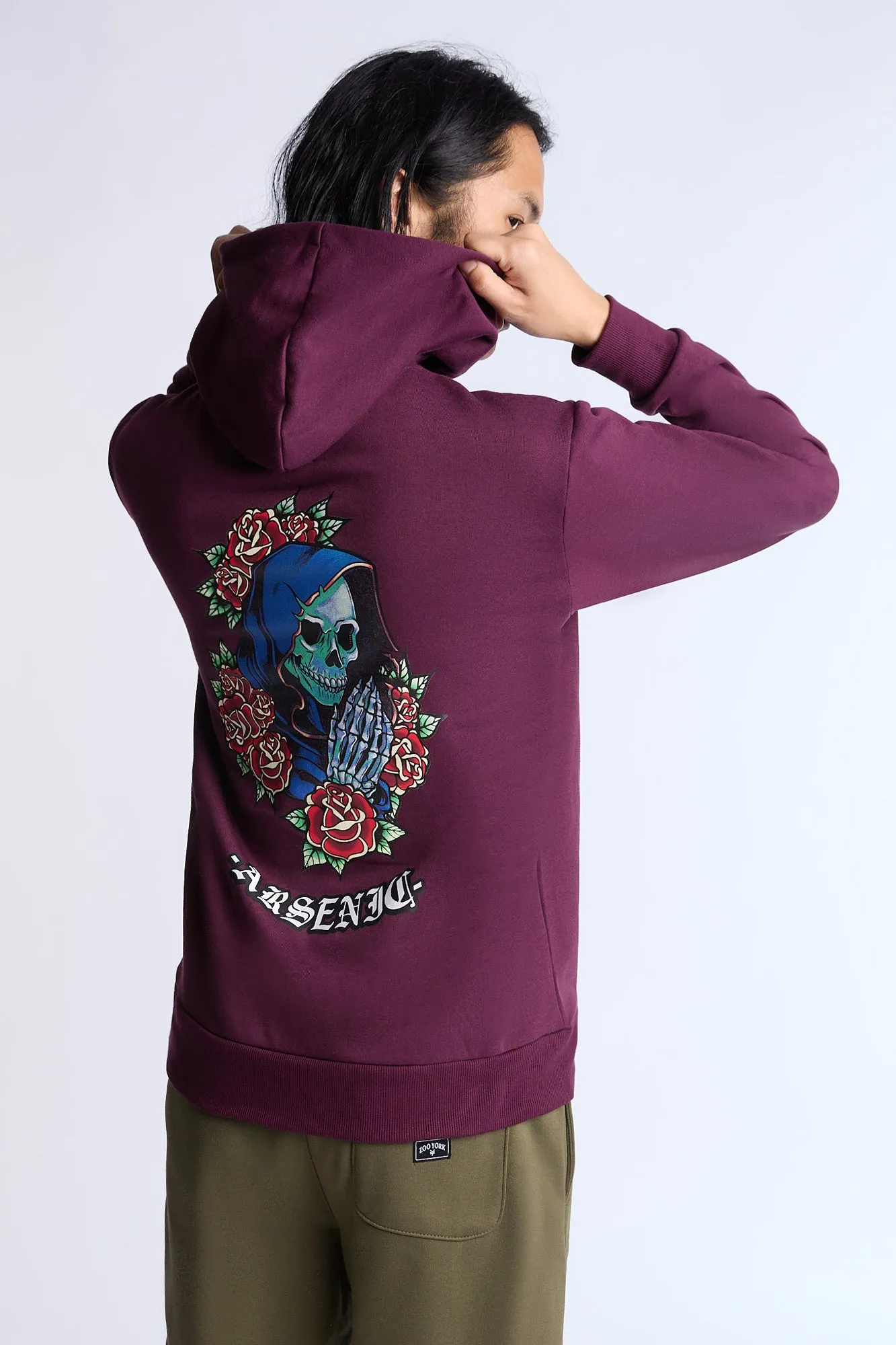 Arsenic Mens Rose Graphic Hoodie