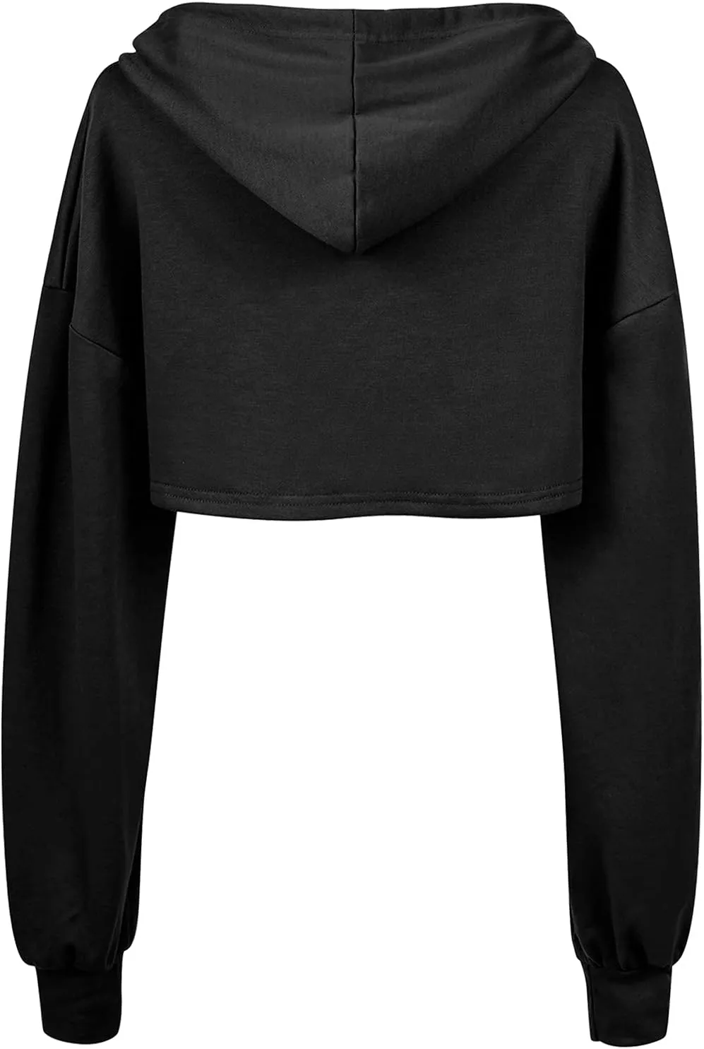 BEJONS Women Long Sleeve Cropped Super Crop Top Hoodies Sweatshirt Aesthetic Punk Hip Hop Dance Sexy Rave Cloth