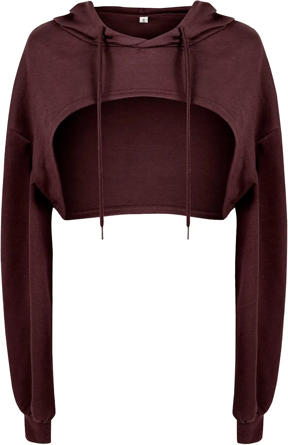 BEJONS Women Long Sleeve Cropped Super Crop Top Hoodies Sweatshirt Aesthetic Punk Hip Hop Dance Sexy Rave Cloth