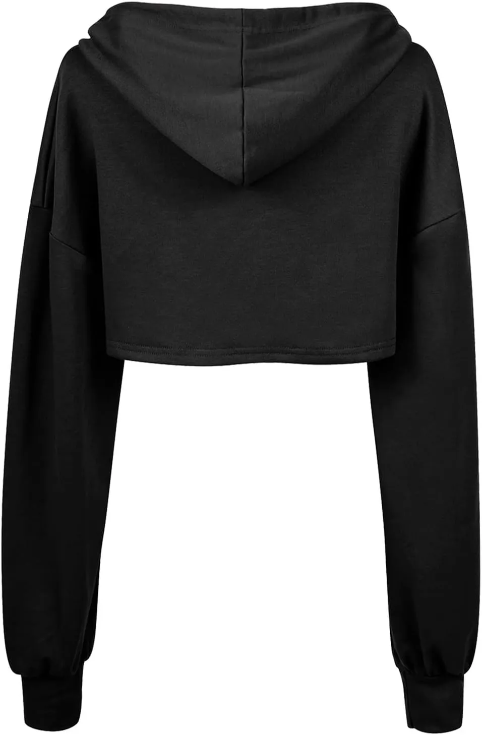 BEJONS Women Long Sleeve Cropped Super Crop Top Hoodies Sweatshirt Aesthetic Punk Hip Hop Dance Sexy Rave Cloth