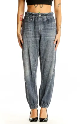 Blue Relaxed Fit Denim Jogger Pants