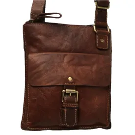Bronco Cognac Cross Body Bag With Front Pocket