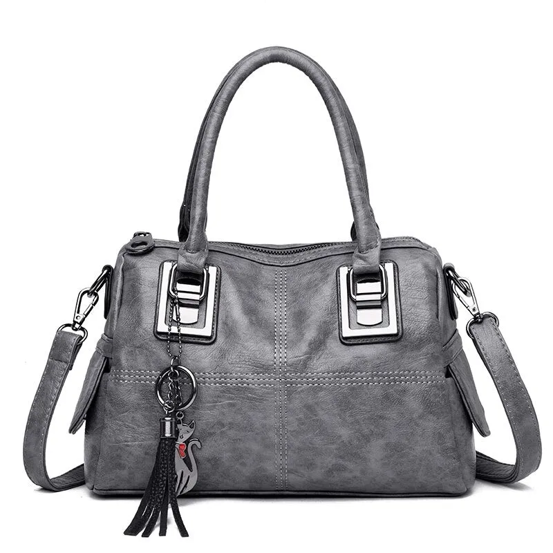 Christmas Gift Vintage Leather Ladies HandBags Women Messenger Bags TotesTassel Designer Crossbody Shoulder Bag Boston Hand Bags Sac a main
