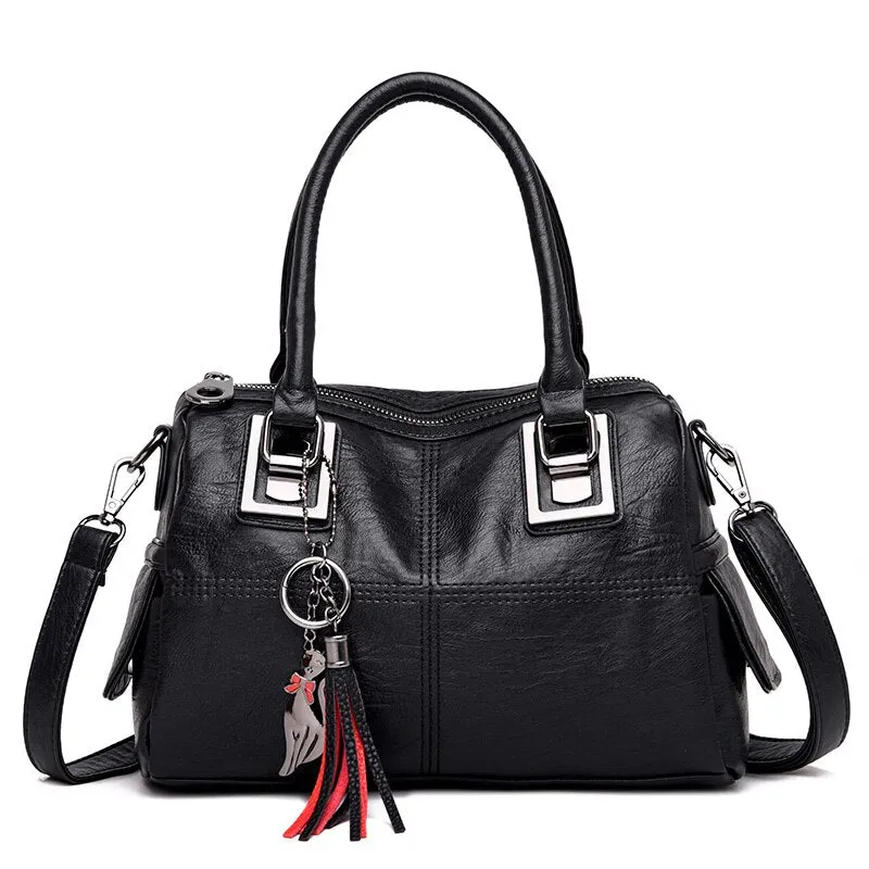 Christmas Gift Vintage Leather Ladies HandBags Women Messenger Bags TotesTassel Designer Crossbody Shoulder Bag Boston Hand Bags Sac a main