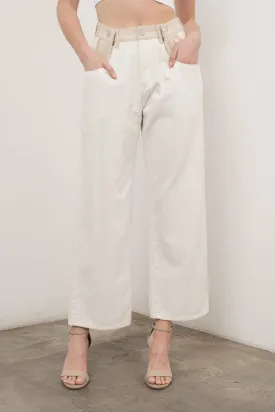 Color Blocked Denim Pants