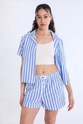 Cotton Pajama Striped Boxer Shorts