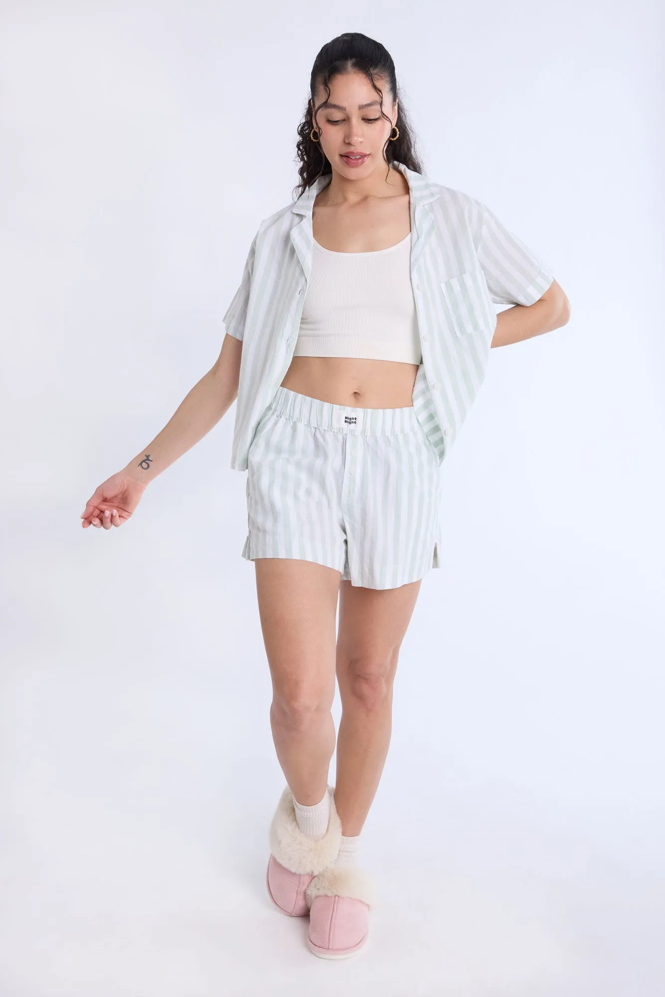 Cotton Pajama Striped Boxer Shorts