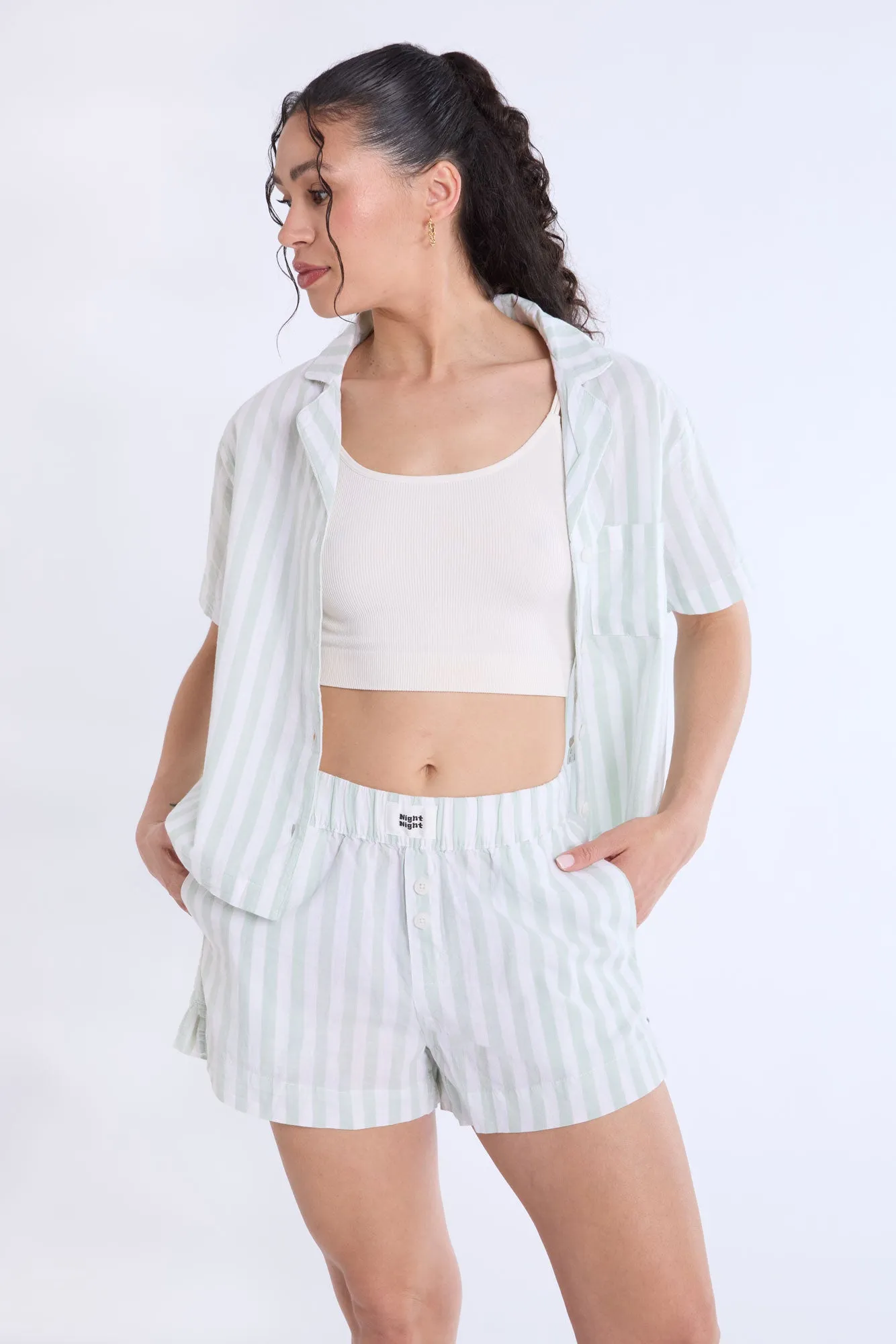 Cotton Pajama Striped Boxer Shorts