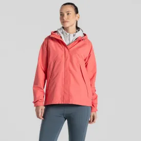 Craghoppers Ladies Ossus Waterproof Breathable Wind Resistant Jacket-CORAL