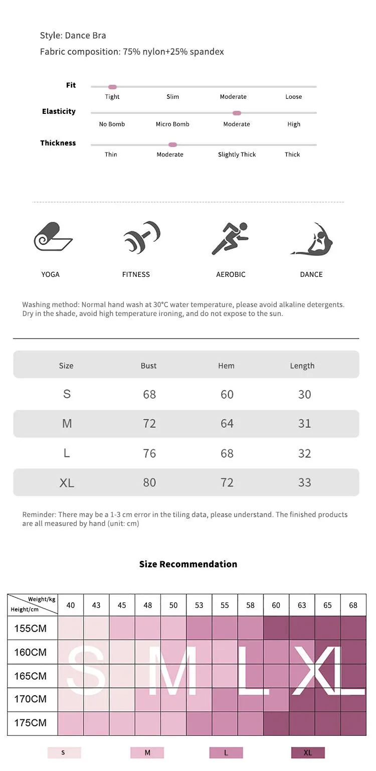 Dance Bras Tight High Strength Sports Bras Fitness Yoga Clothes