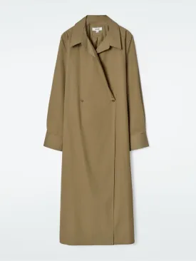 Double-breasted midi shirt dress