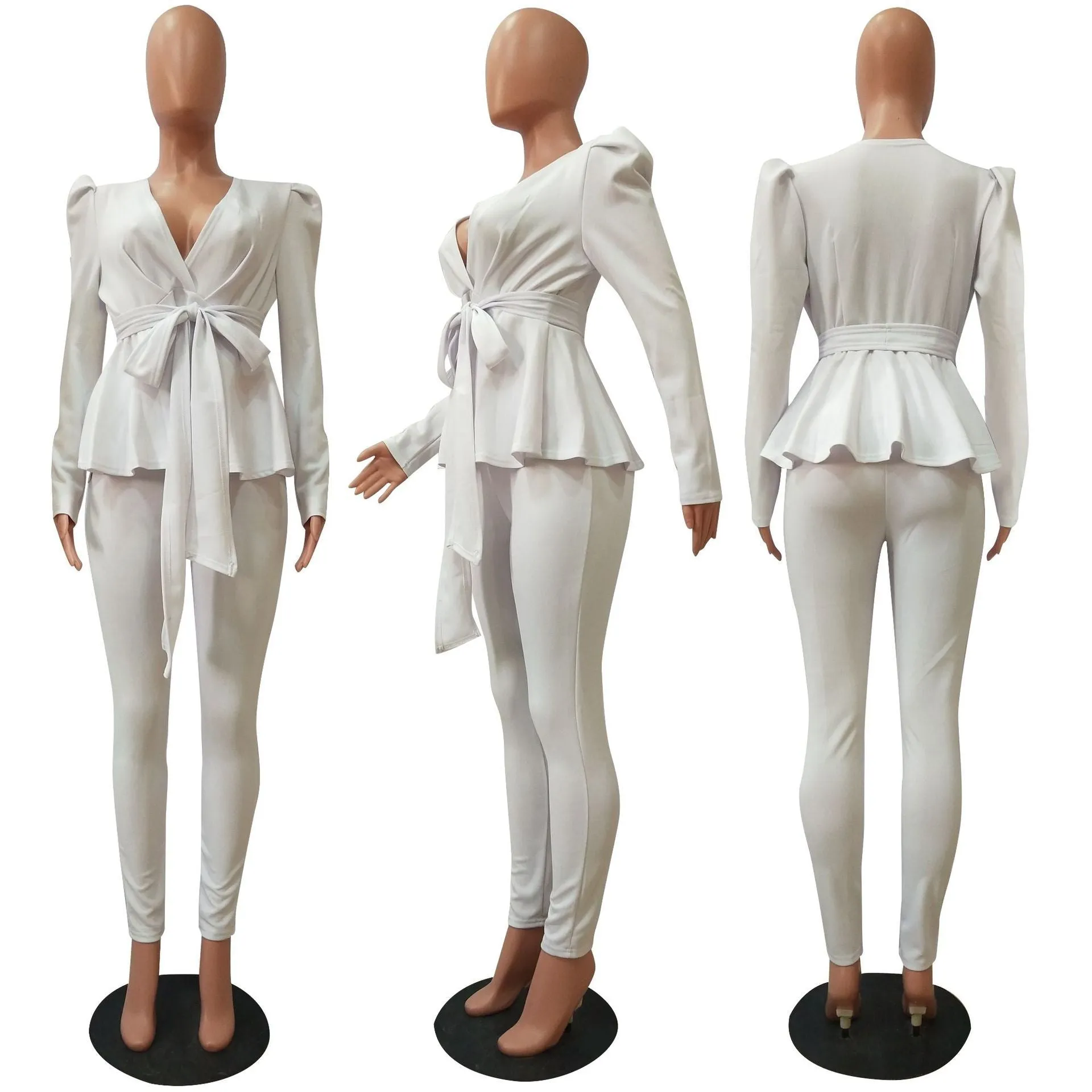 Fashion Ruffle Air Layer Professional Uniform Two piece set