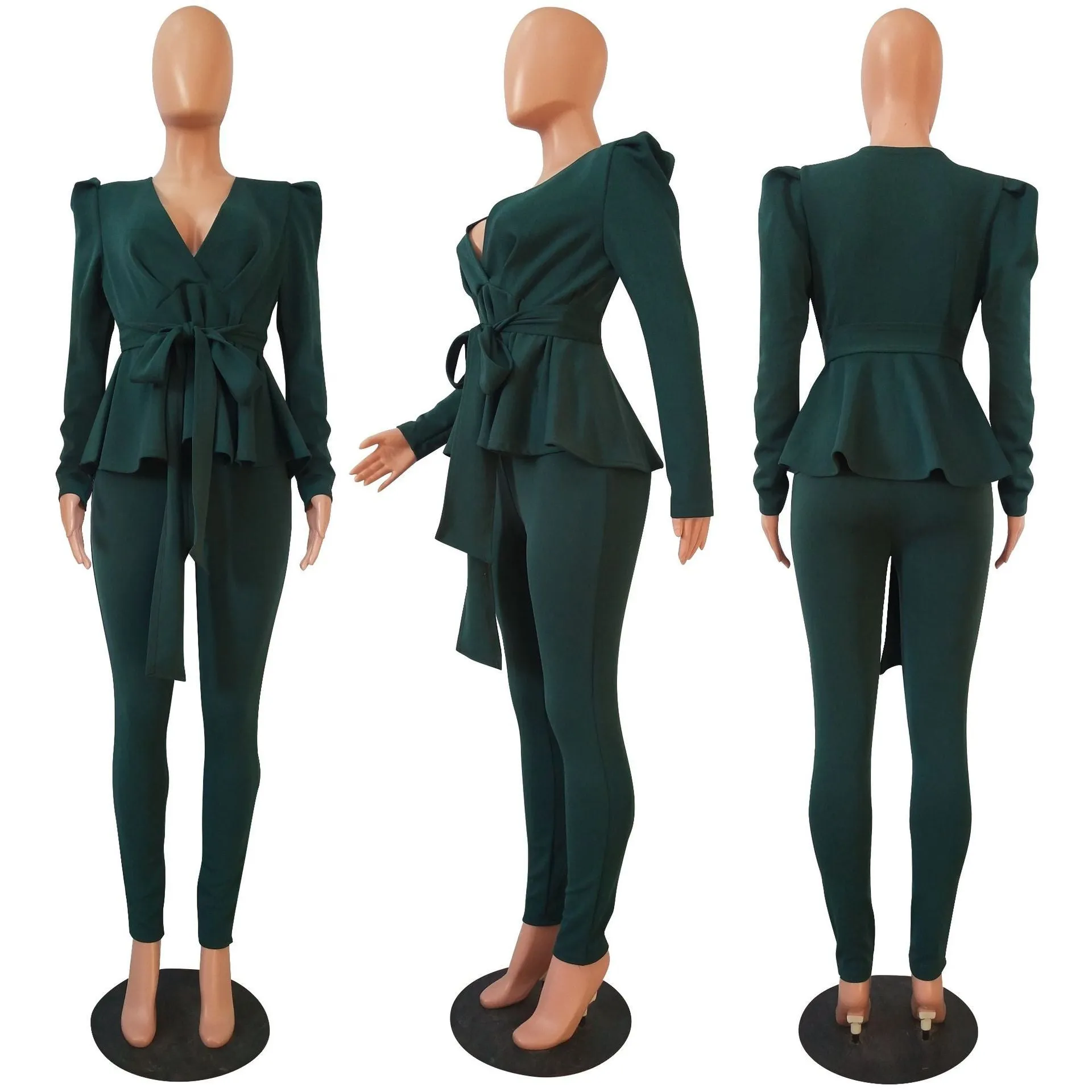 Fashion Ruffle Air Layer Professional Uniform Two piece set