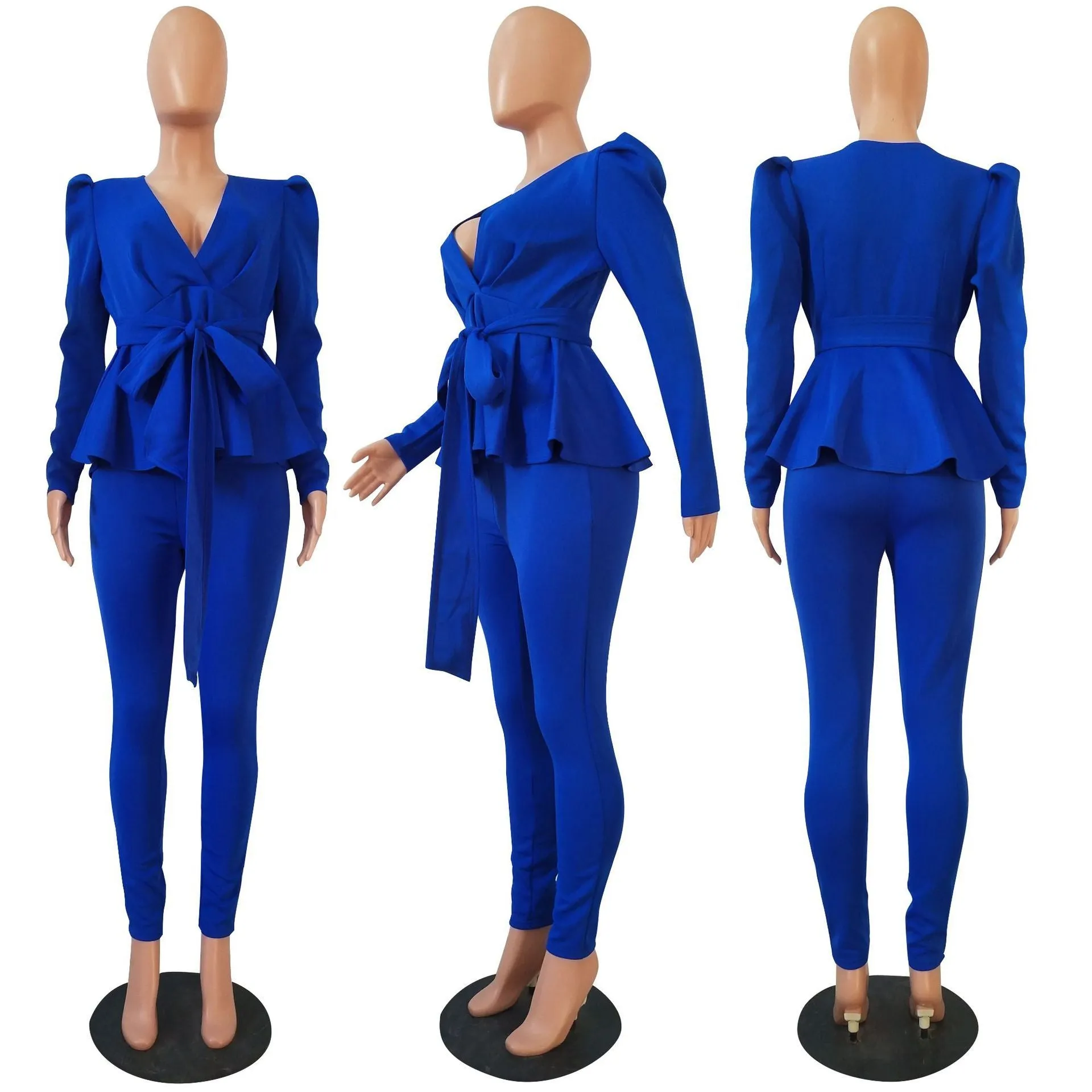 Fashion Ruffle Air Layer Professional Uniform Two piece set