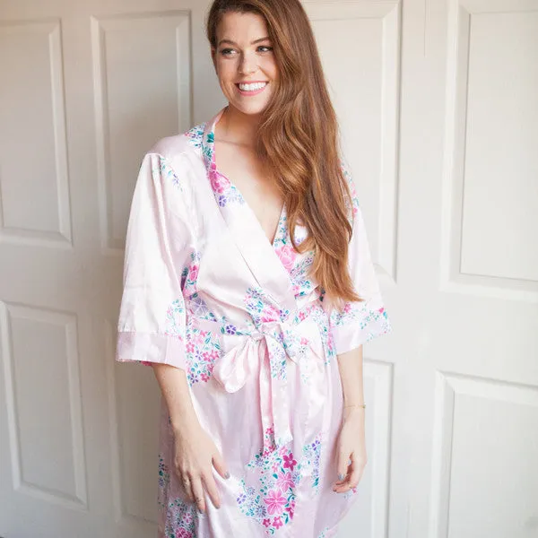 Floral Satin Robe