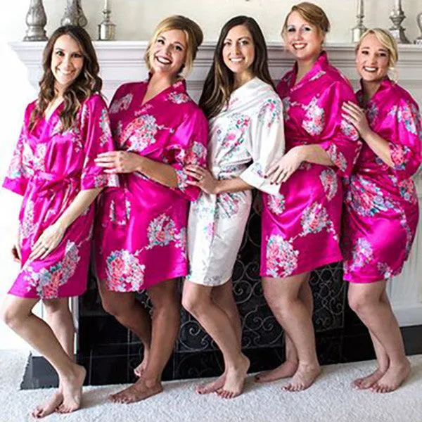 Floral Satin Robe