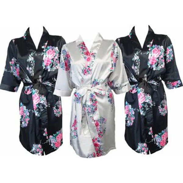 Floral Satin Robe
