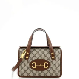 GUCCI Horsebit 1955 Boston Bag GG Coated Canvas Mini