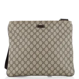 GUCCI Zip Top Messenger Bag GG Coated Canvas Large