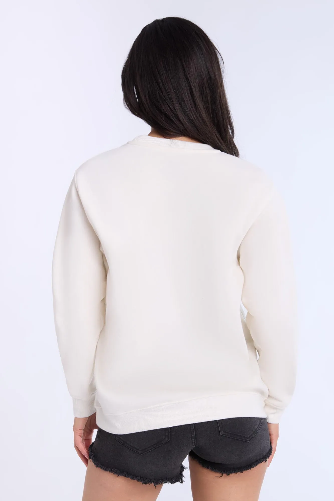 Hello Kitty Leopard Graphic Crew Neck Sweatshirt
