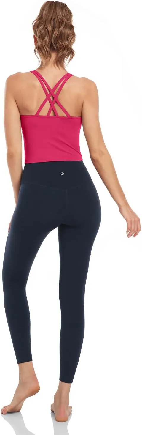 HeyNuts Longline Zeal Bras Medium Impact Wirefree Sports Bras Workout Tank Tops with Removable Pads, A-D Cups