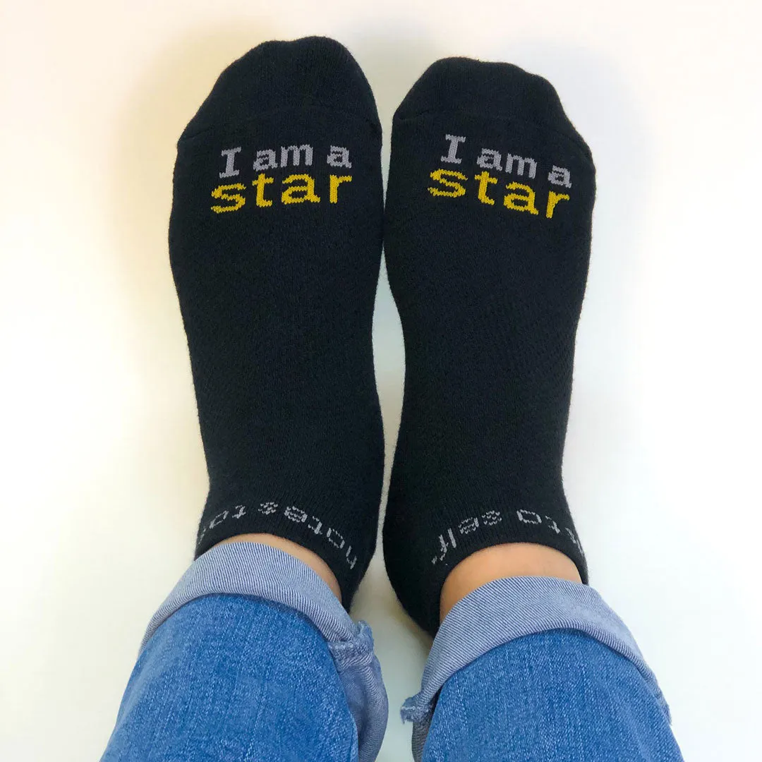 I am a star™ black low-cut socks