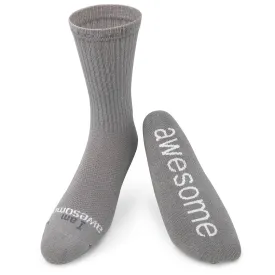 I am awesome® grey crew socks