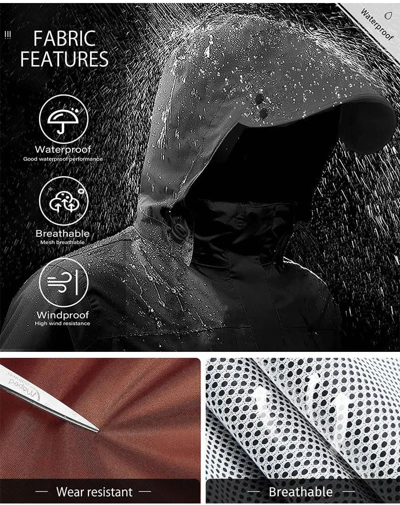 iCreek Rain Suit Waterproof Jacket with Pants 2 Pieces Breathable Lightweight Packable Raincoat with Hooded Rain Gear Unisex