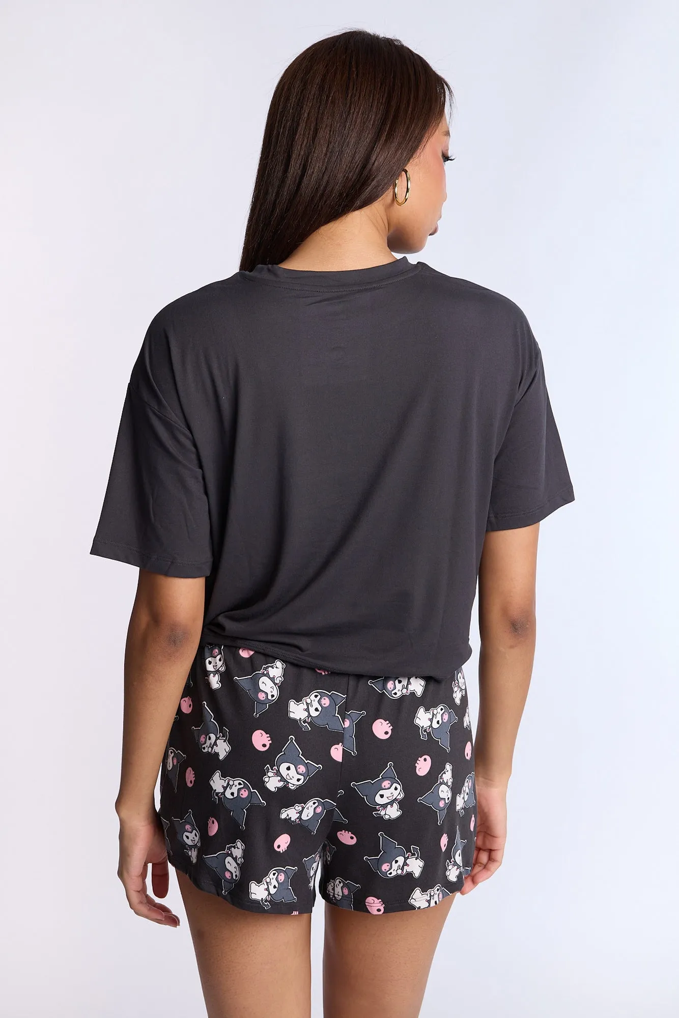 Kuromi Super Soft Pajama Tee And Shorts 2-Piece Set