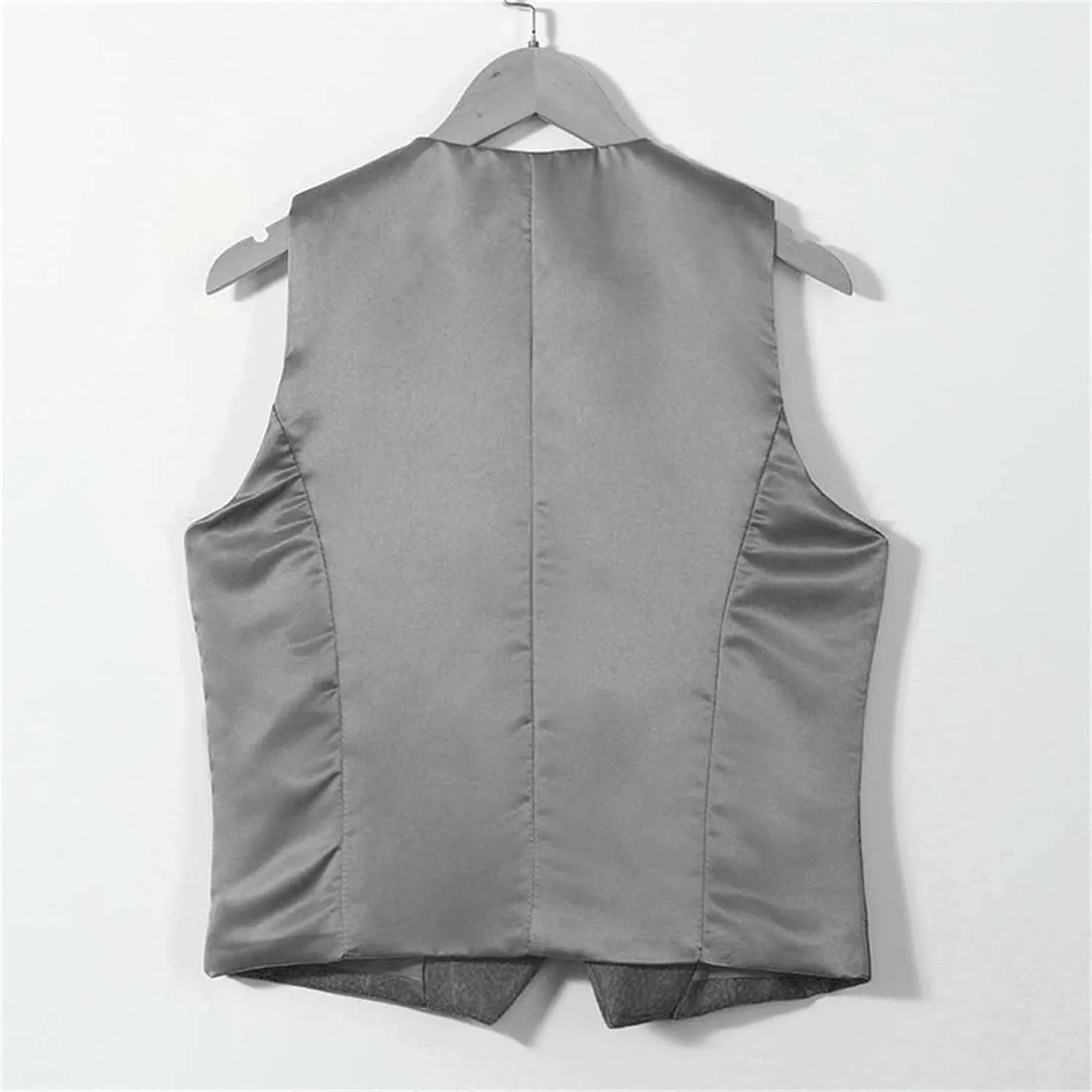 Maiyifu-GJ Men's Tweed Plaid Business Suit Vest Casual Tailored Collar Wool Waistcoat Twill Formal Dress Wedding Tuxedo Vest