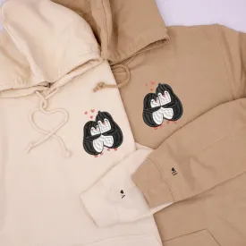 Matching Couple Hoodies - Cute Penguins Couple Custom Embroidered Sweatshirts For Couples