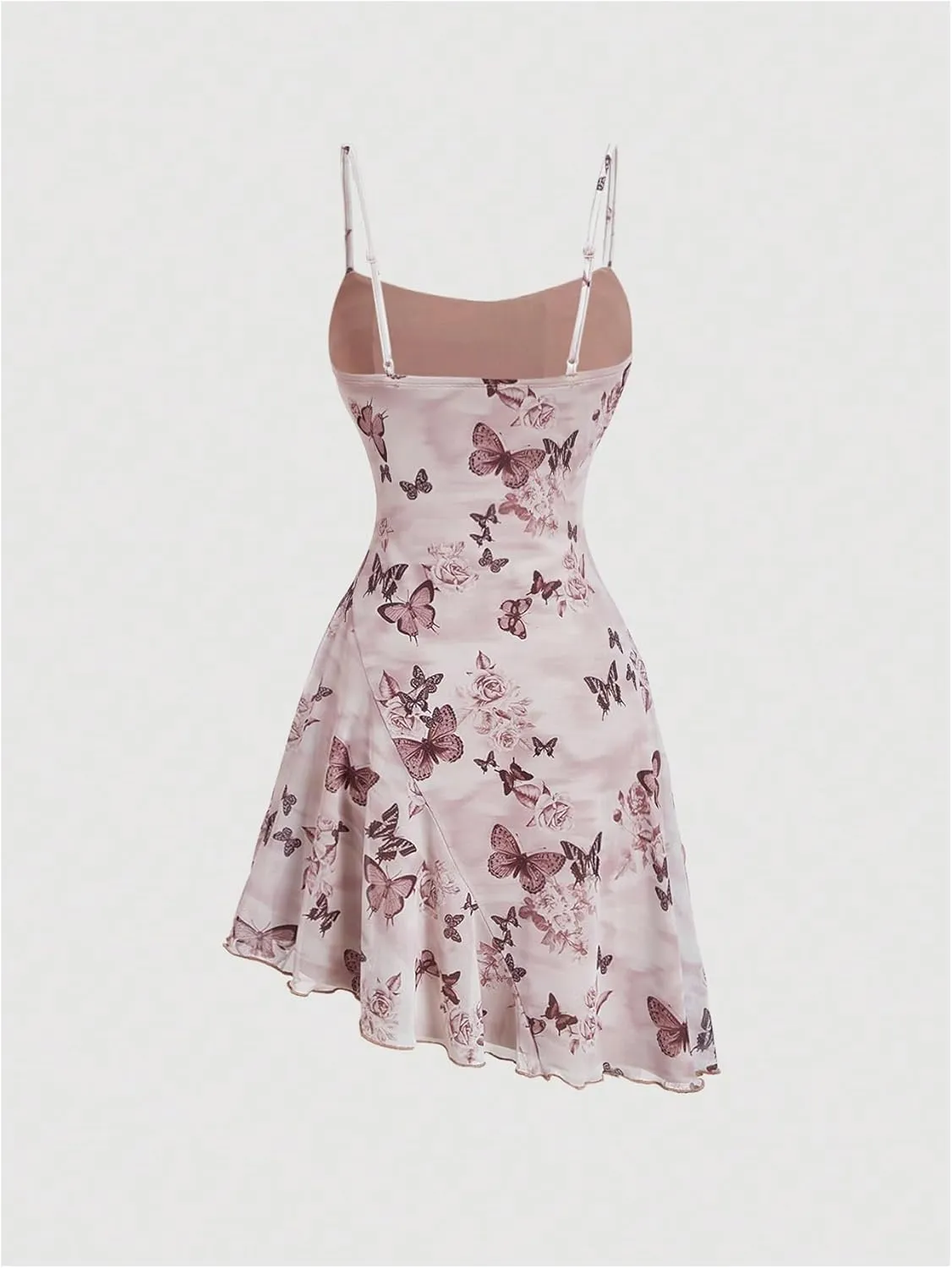 Milumia Women's Ruched Floral Spaghetti Straps Cami Dress Vintage Short Summer Dresses