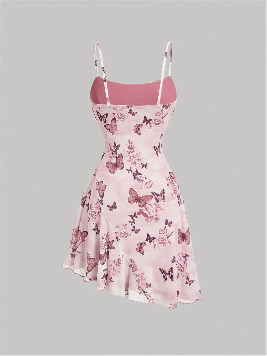 Milumia Women's Ruched Floral Spaghetti Straps Cami Dress Vintage Short Summer Dresses