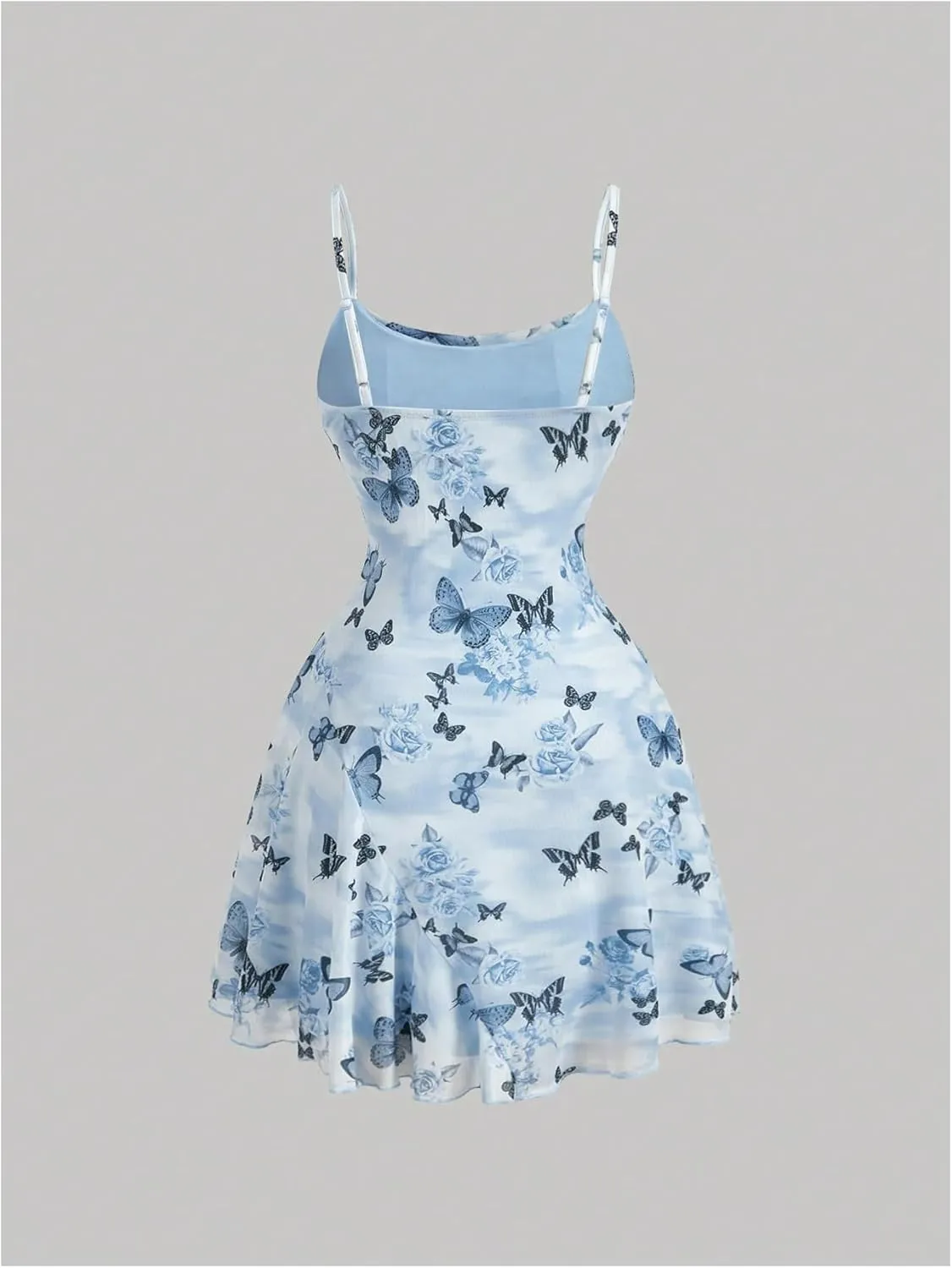 Milumia Women's Ruched Floral Spaghetti Straps Cami Dress Vintage Short Summer Dresses