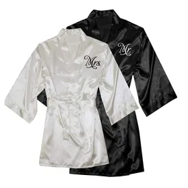 Mr. and Mrs. Satin Robe Set