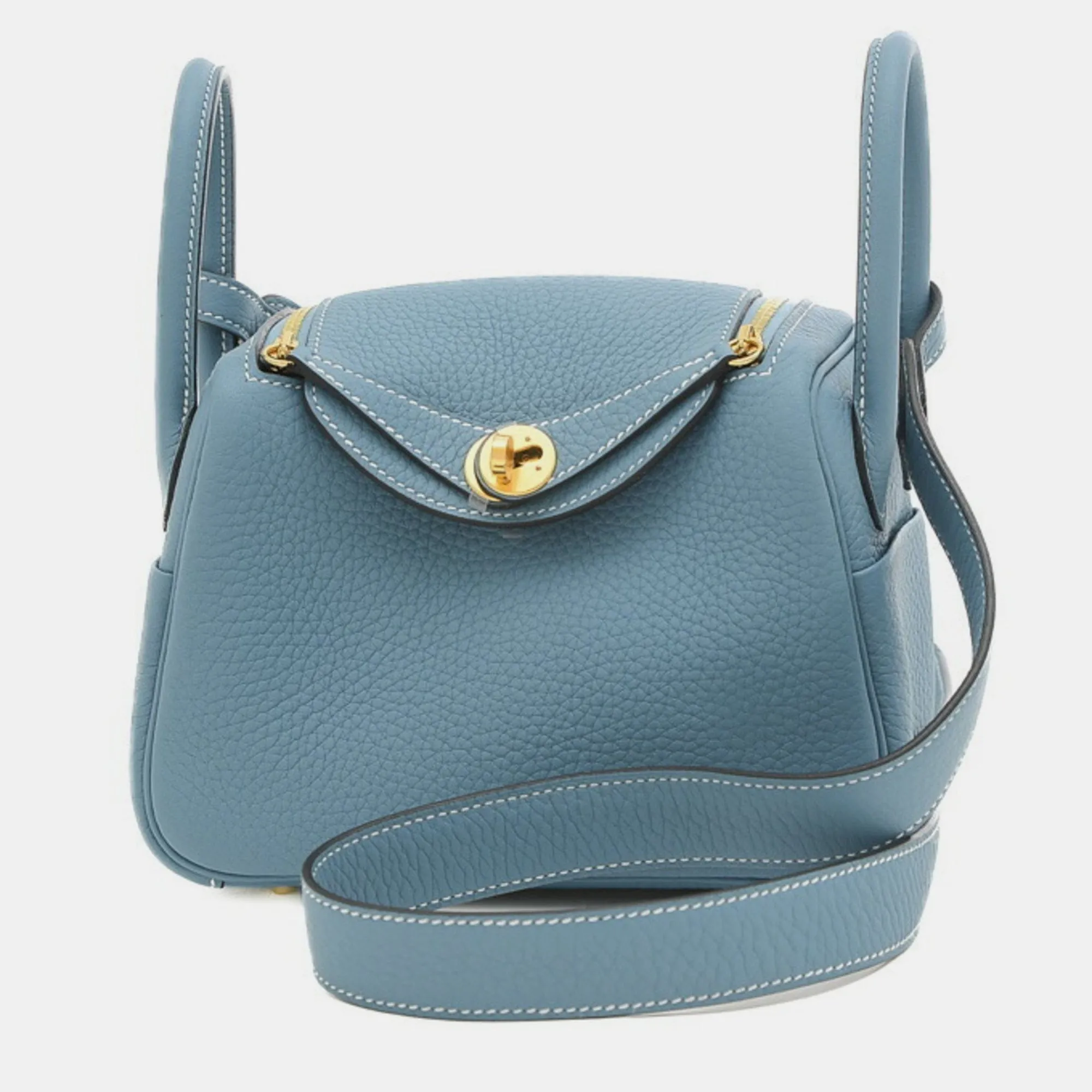 New Blue Jean Taurillon Lindy handbag