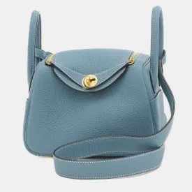 New Blue Jean Taurillon Lindy handbag
