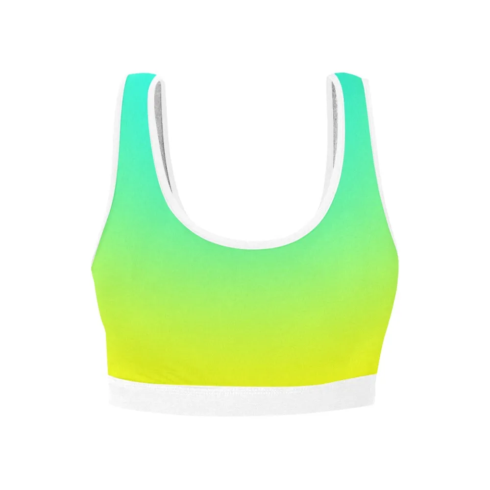 Ombre Aqua Yellow Sports Top up to 3 XL