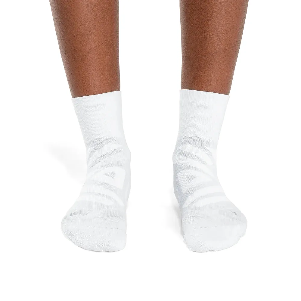 On Women's Performance Mid Sock - White / Ivory