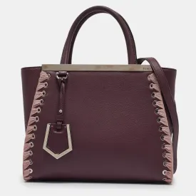 Plum/Pink Leather Petite Whipstitch 2jours Tote