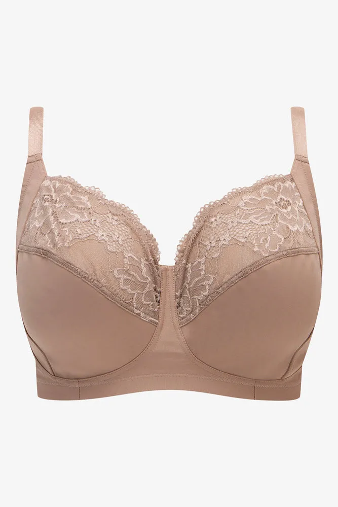 Plus size 2 Pack Lace Trim Non Padded Wire Free Bras Black And Natural