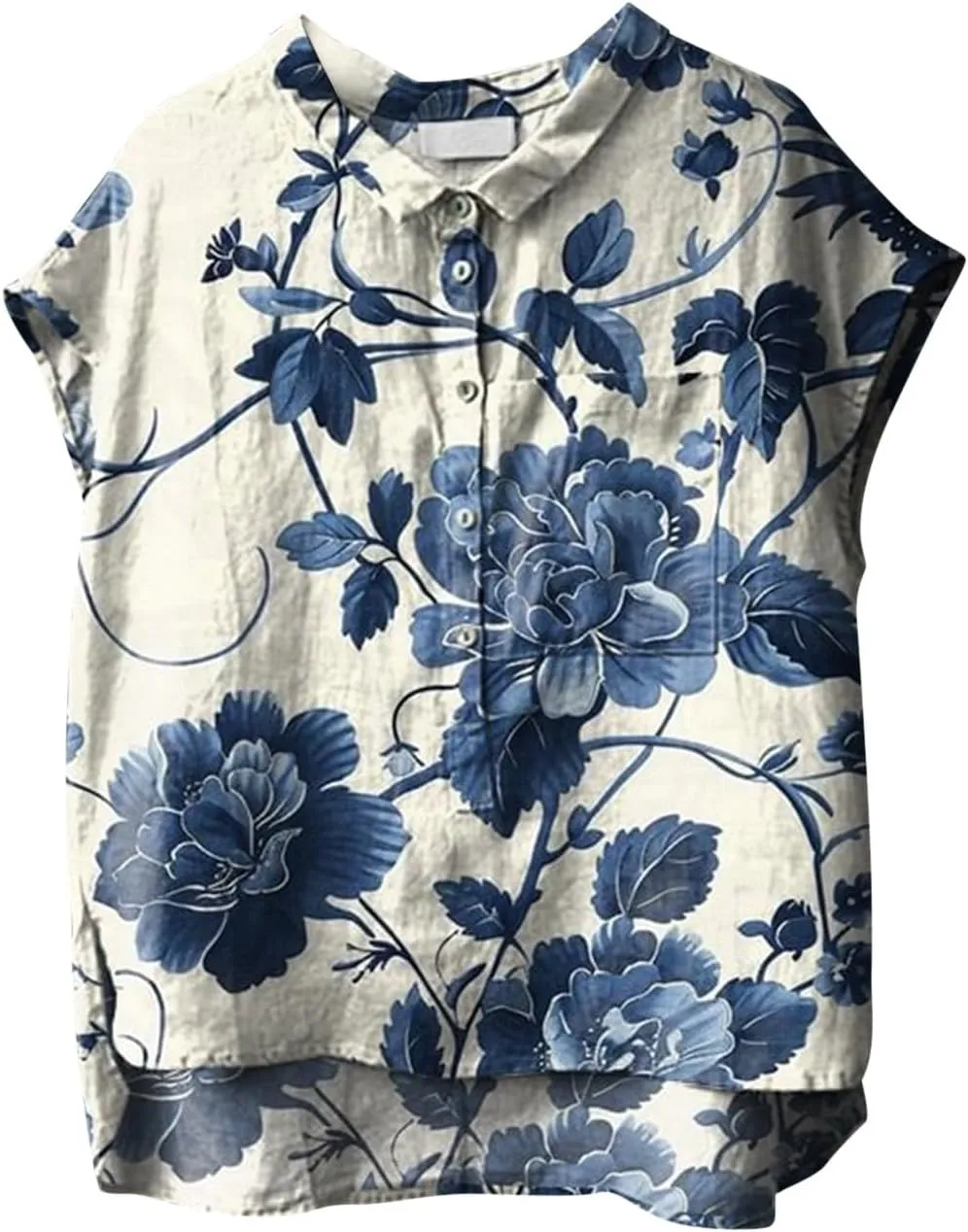Plus Size Sleeveless Tops for Women Japanese Art Style Shirt Novelty Graphic Top V Neck Oversize Vintage Linen Outfits