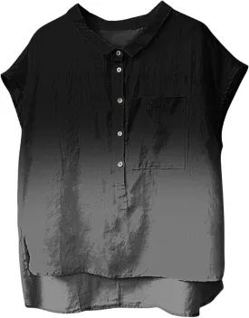 Plus Size Sleeveless Tops for Women Japanese Art Style Shirt Novelty Graphic Top V Neck Oversize Vintage Linen Outfits